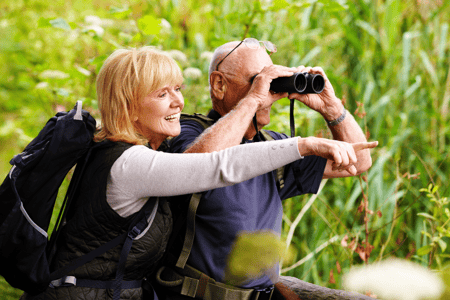 “Birdwatchers enjoying the Rio Grande views at Rocket Ranch